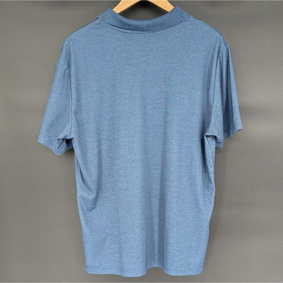 Robert Barakett Men's Casey Johnny Collar Polo XL Blue Pima Cotton Blend Golf - Picture 2 of 9